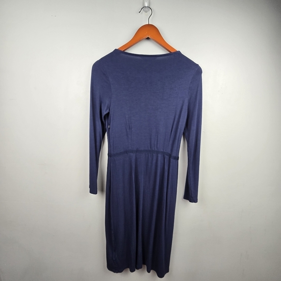 BODEN Long Sleeve Soft Midi Dress Modest Navy Womens Size 8 Office‎ Business - Picture 4 of 15